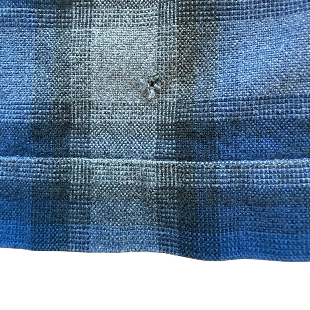 Polo Ralph Lauren HERITAGE SKI CAMP Shirt Men's L Blue Gray Plaid Button Front
